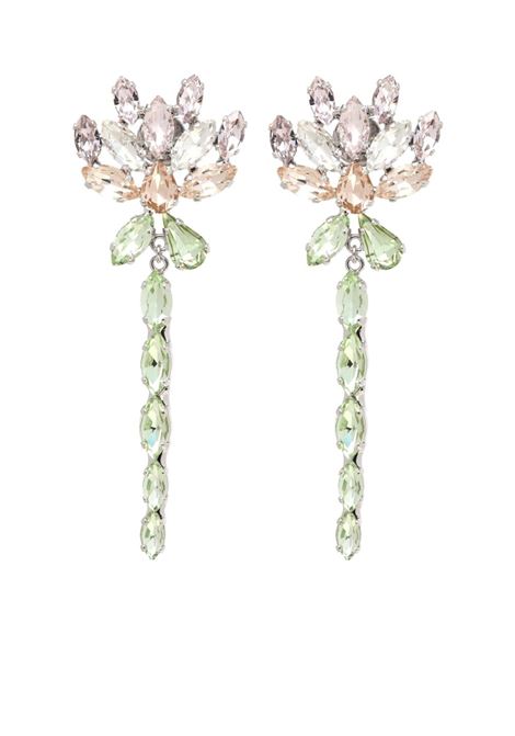 Multicolored floral crystal drop earrings Simone rocha - women